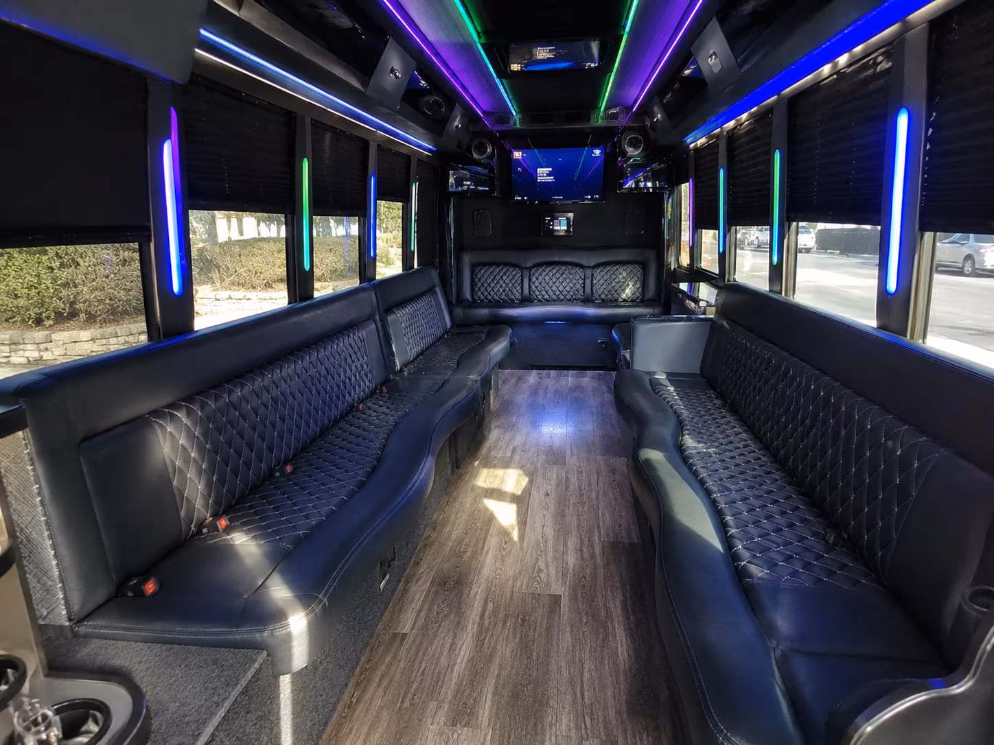 draper 15 passenger party bus interior