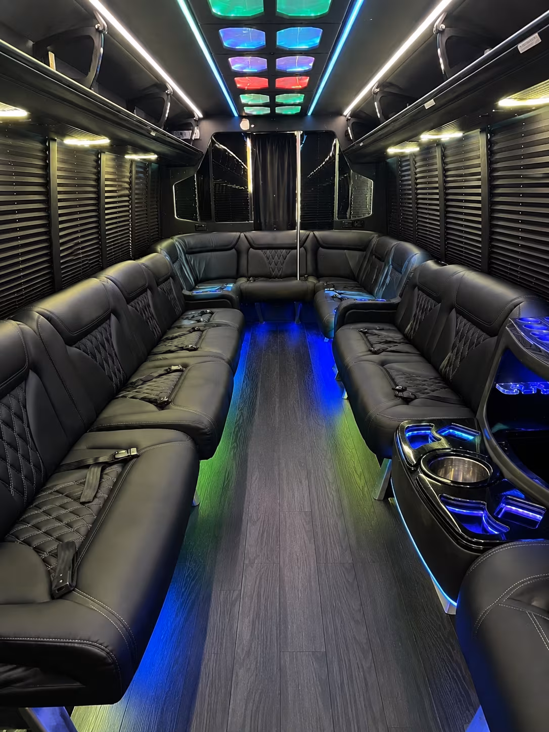 draper 20 passenger party bus interior