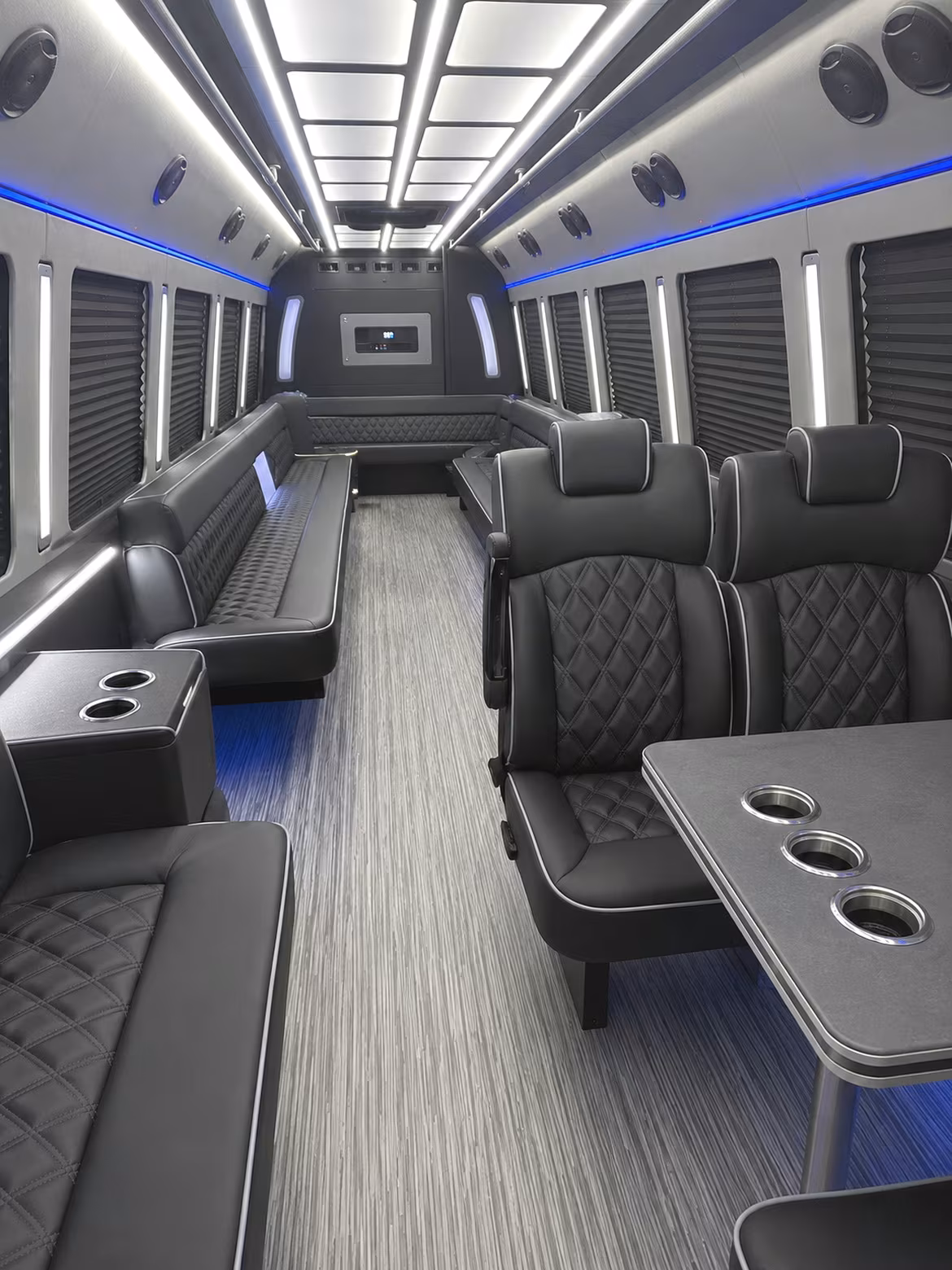 draper 25 passenger party bus inside