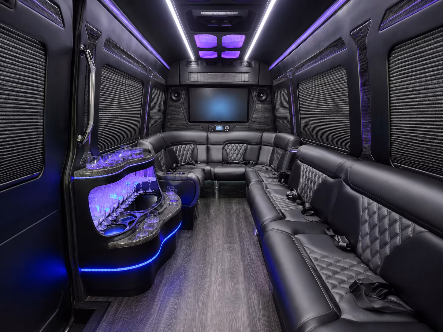 draper 25 passenger party bus interior