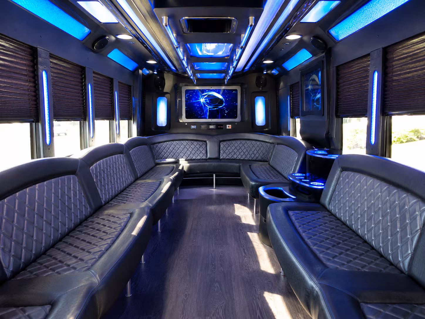 draper 28 passenger party bus inside