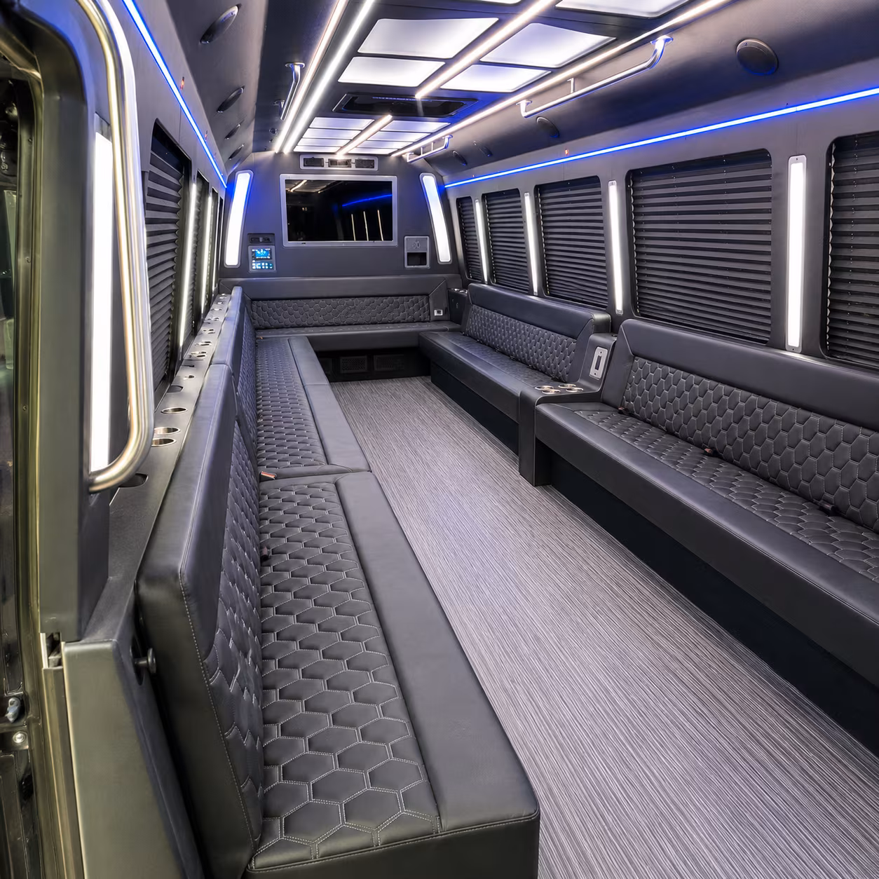 draper 40 passenger party bus interior