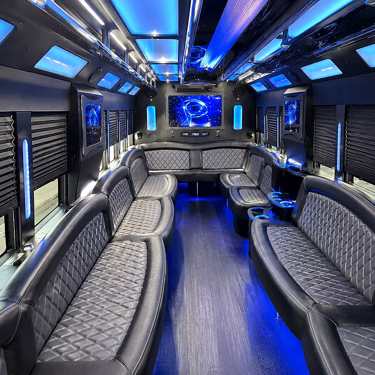 draper 50 passenger party bus interior