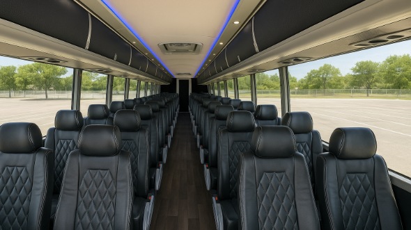 Interior of Charter Bus Company Draper's 50 Passenger Charter Bus in Draper