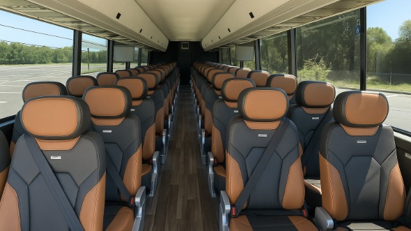 draper 50 passenger charter bus inside