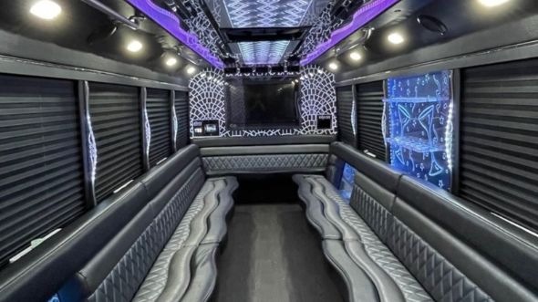 Interior of Charter Bus Company Draper's Party Bus in Draper