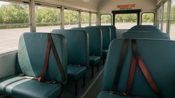 Interior of Charter Bus Company Draper's School Bus in Draper