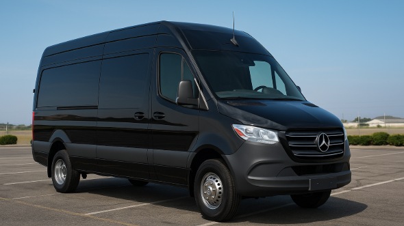 Exterior of Charter Bus Company Draper's Sprinter Limo in Draper