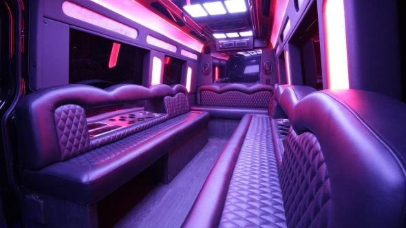 Interior of Charter Bus Company Draper's Sprinter Limo in Draper