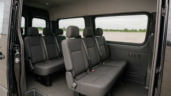 Interior of Charter Bus Company Draper's Sprinter Van Rental With Driver in Draper